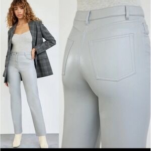 Wilfred Daria‎ Faux Leather Pants Gray  Size 4 High Rise Straight Leg